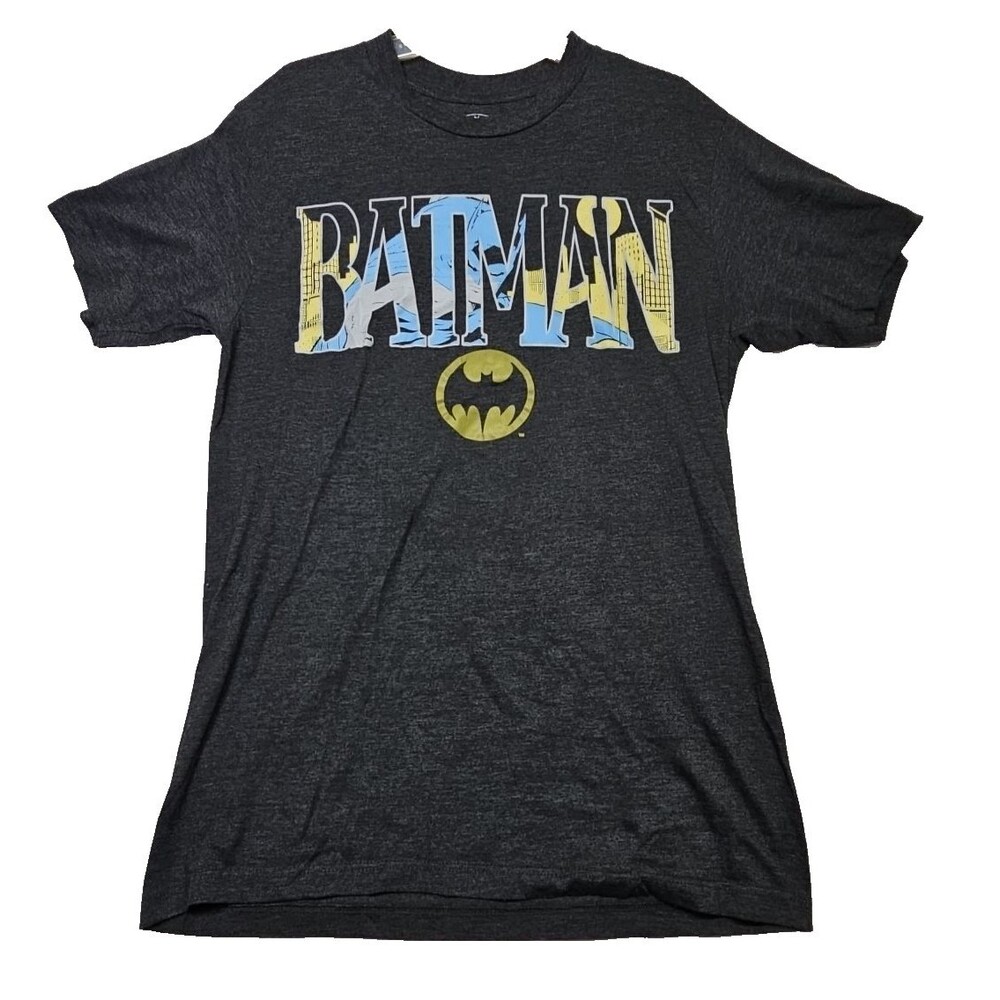 Batman Brand T-Shirt Size LT Pre Loved Black with Graphic DC Comics VTG